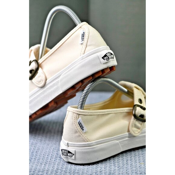 New! Size: 7.5 Women | Vans Style 93 Mary Jane Canvas Buckle Shoes Off White - Picture 12 of 13